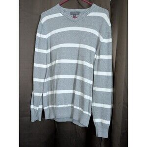 Merona 100% Cotton Sweater Mens Size L V Neck Sweatshirt